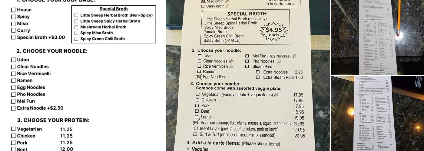Splendid Shabu Menu