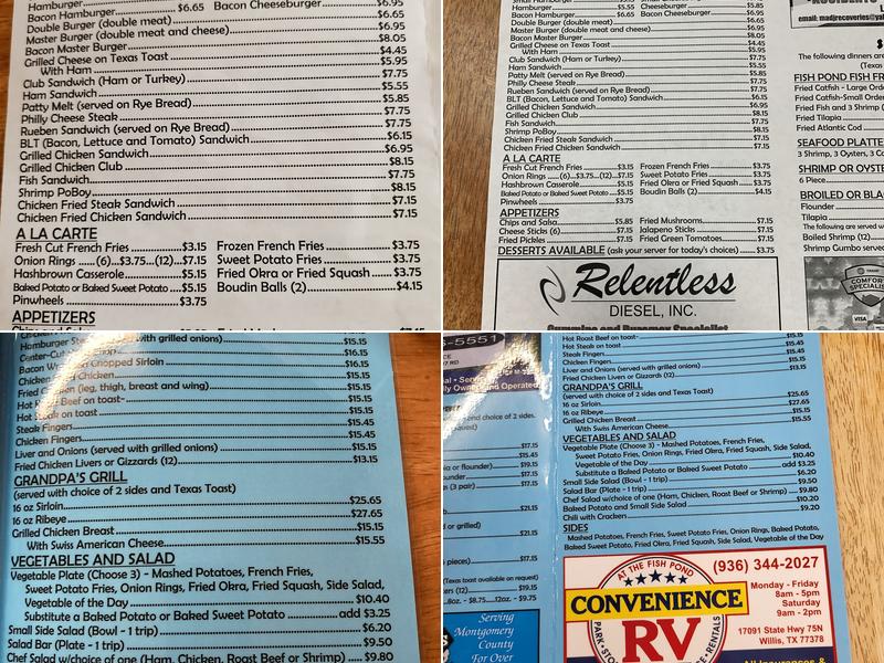 Fish Pond Cafe Menu