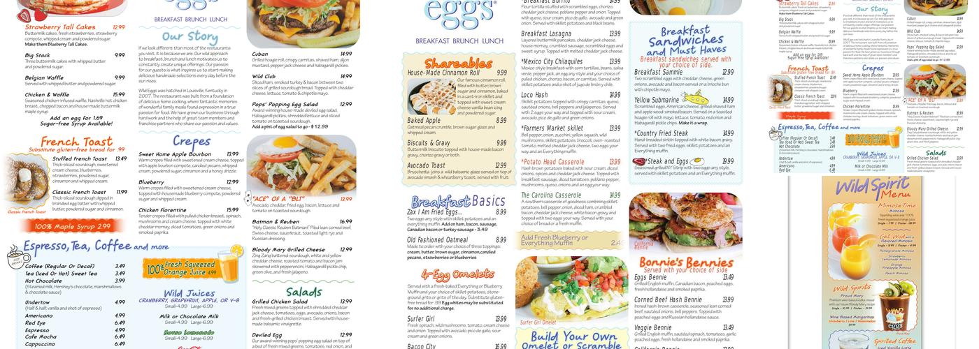 Wild Eggs Menu