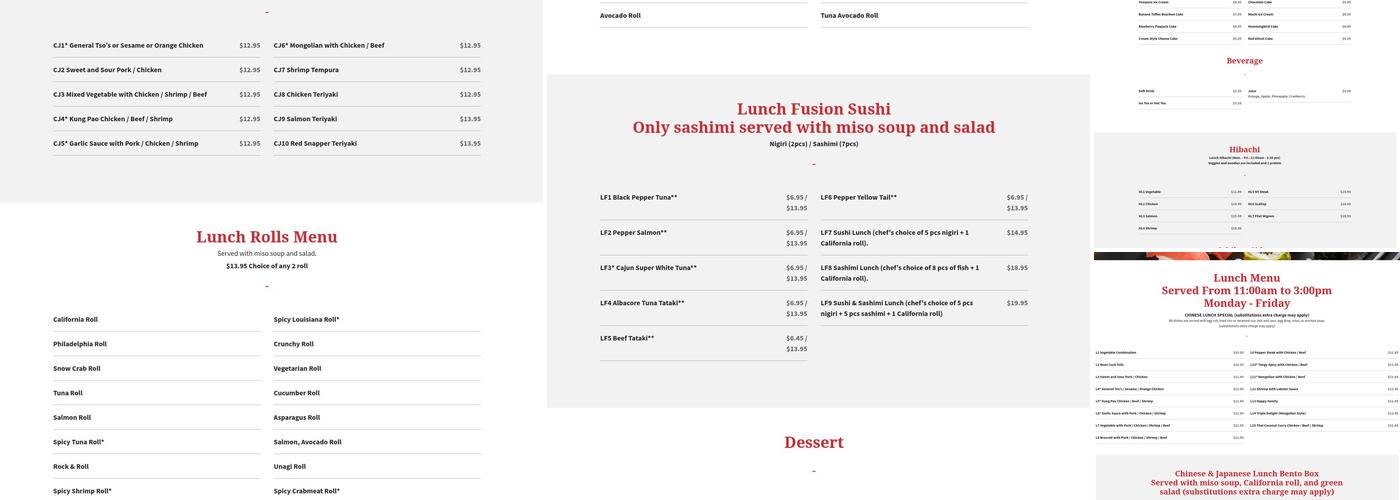 Akashi Menu
