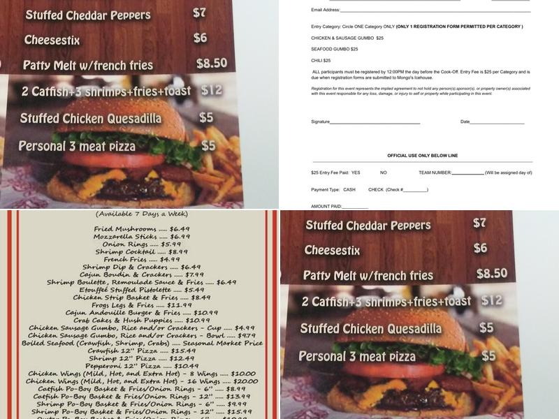 Mongos Ice House Menu