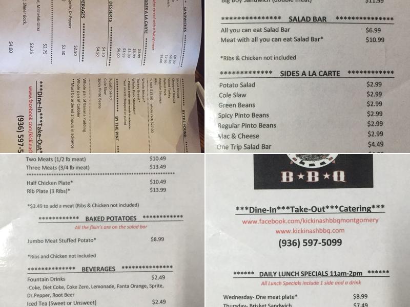 Kickin' Ash BBQ Menu