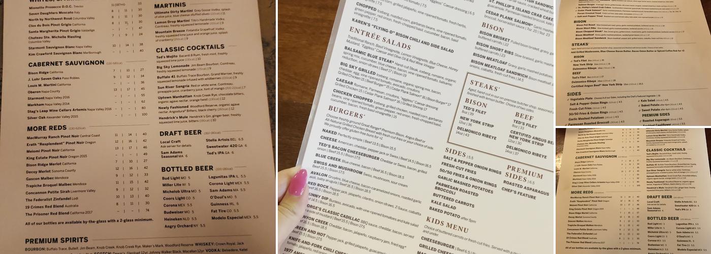 Ted's Montana Grill Menu
