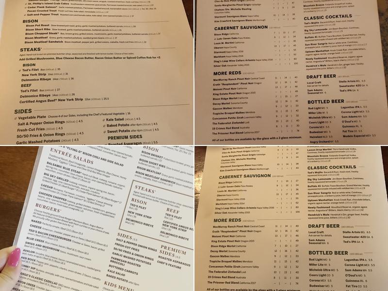 Ted's Montana Grill Menu