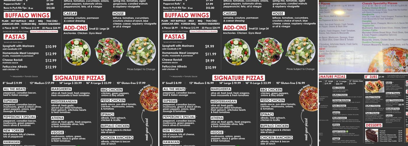 Pepperoni's Pizza - Firethorne Menu