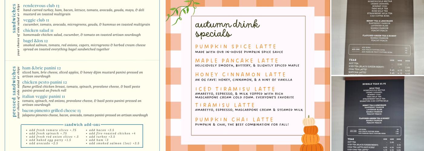 Rendezvous Cafe Menu