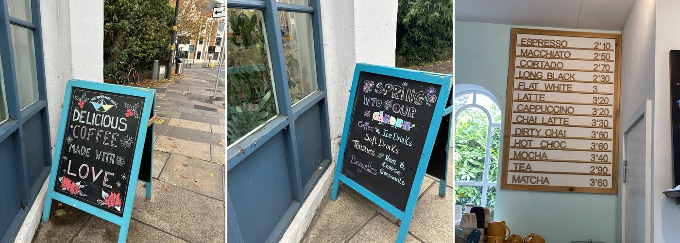 The Paper Boat Cafe Menu