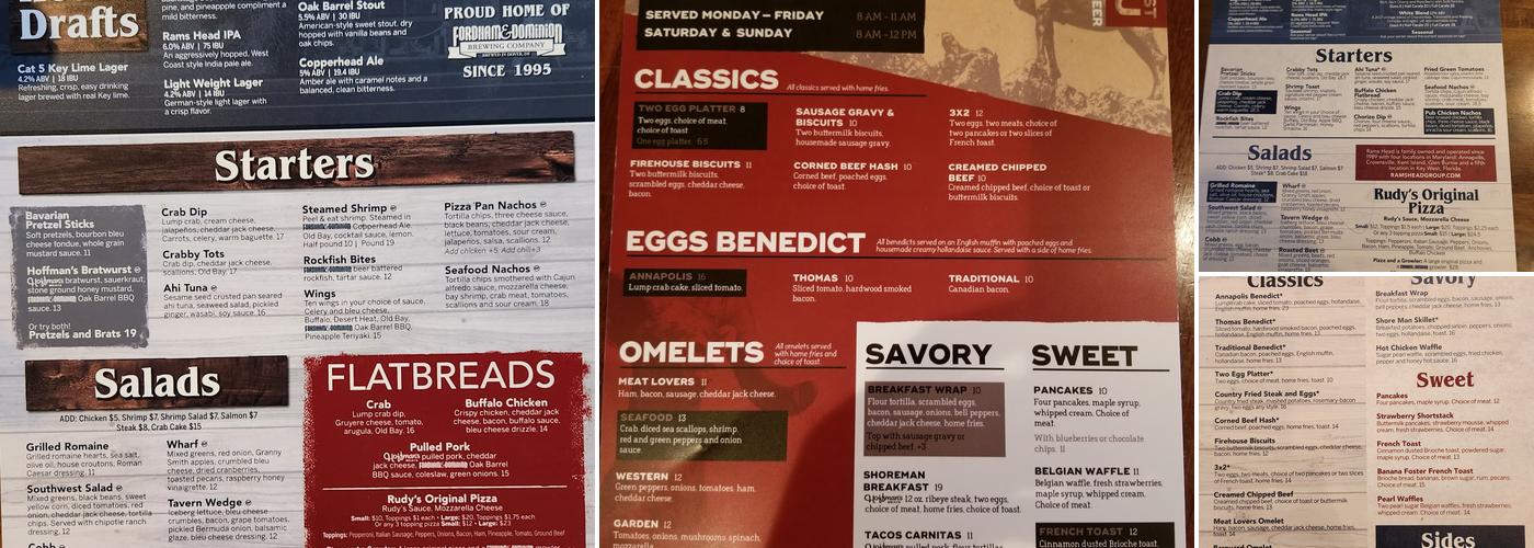 Rams Head Shore House Menu