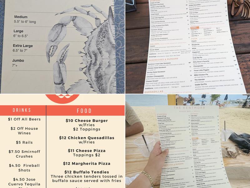 The Kentmorr Beach Bar & Grill Menu