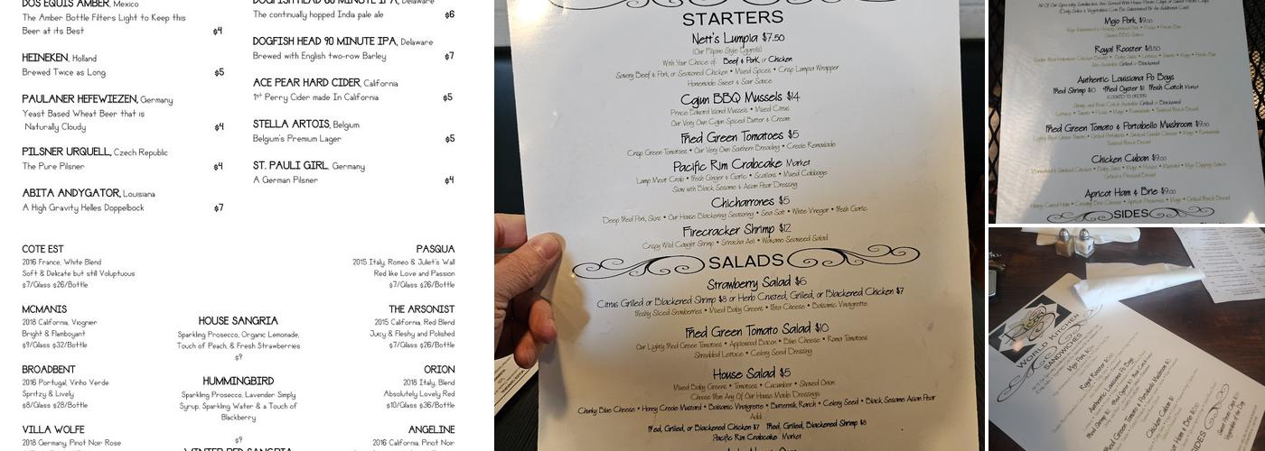 Rico’s World Kitchen Menu