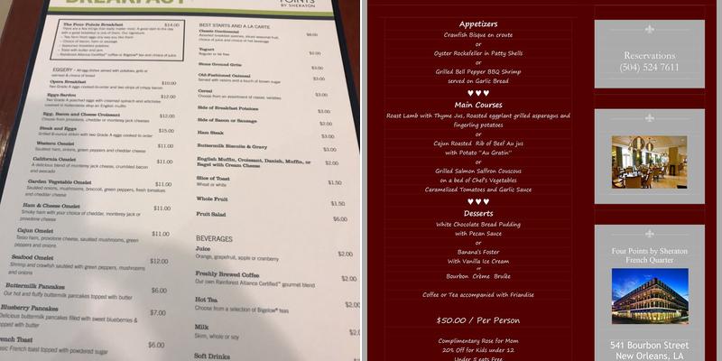 Cafe Opera Menu