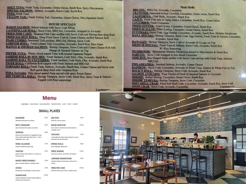 Cafe Zen Menu