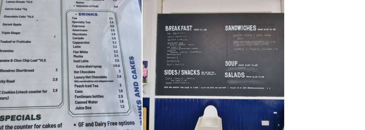 Waterside Cafe Menu