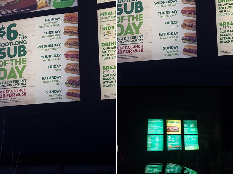 Subway Menu