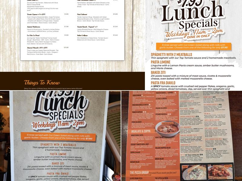 Pallotta's Italian Grill Menu