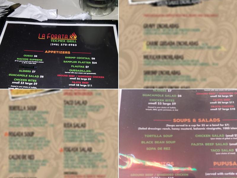 La Fogata Catering Menu