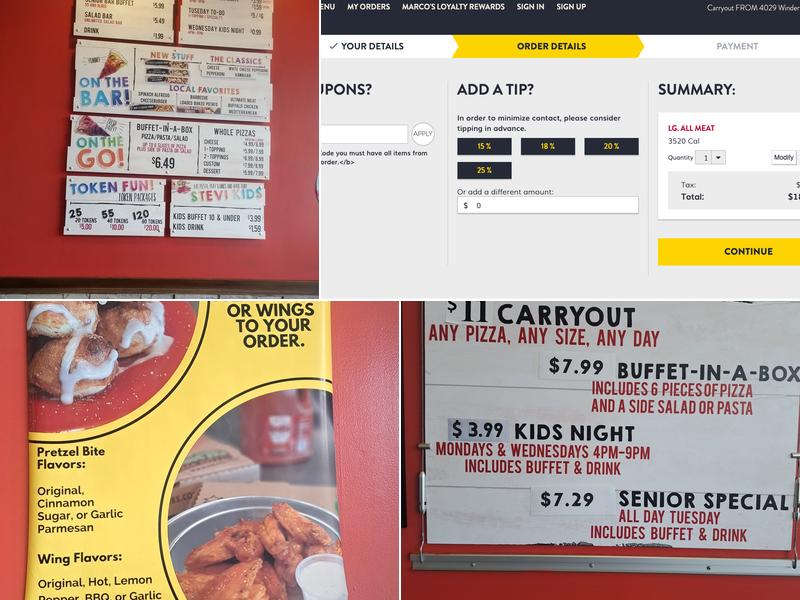 Stevi B's Pizza Buffet Menu