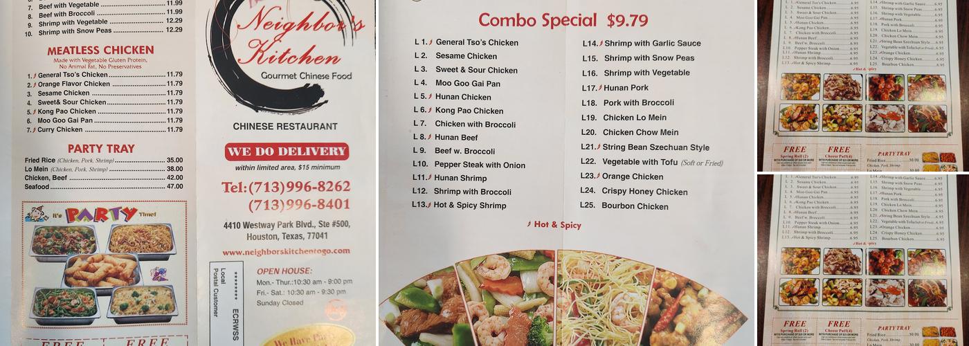 Neighbor's Kitchen Menu