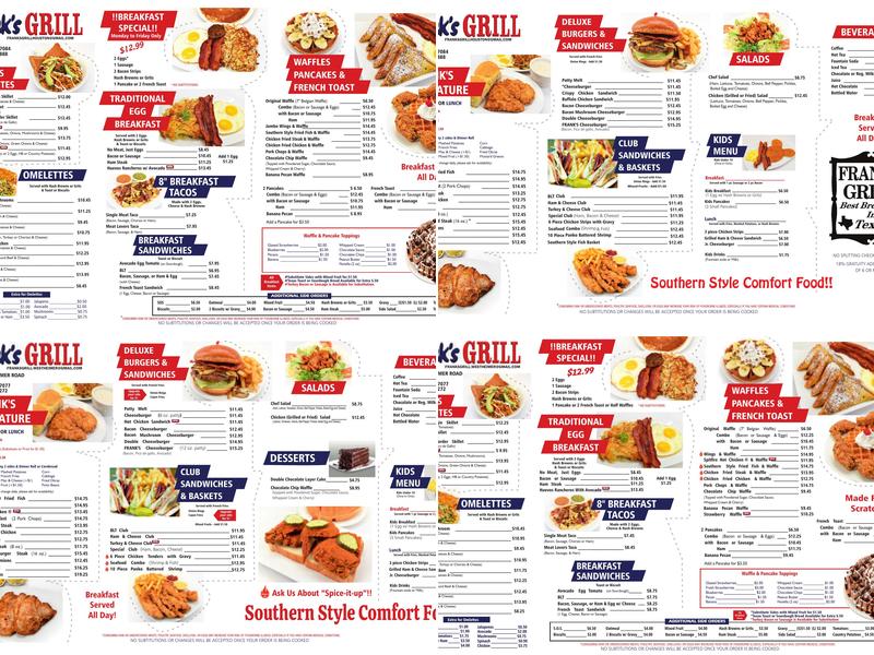 Frank's Grill Menu