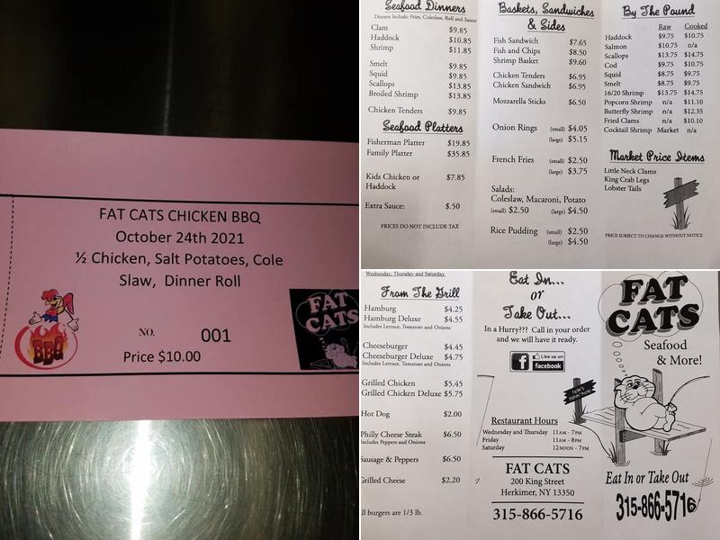 Fat Cats Menu