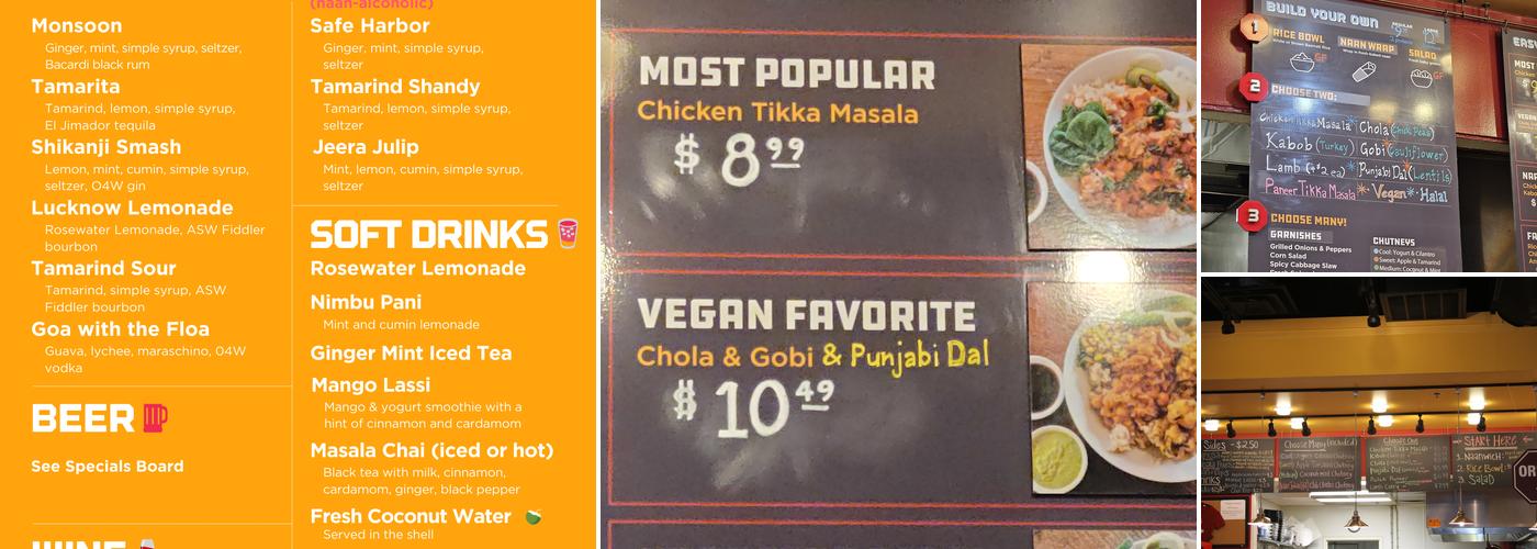 NaanStop Menu