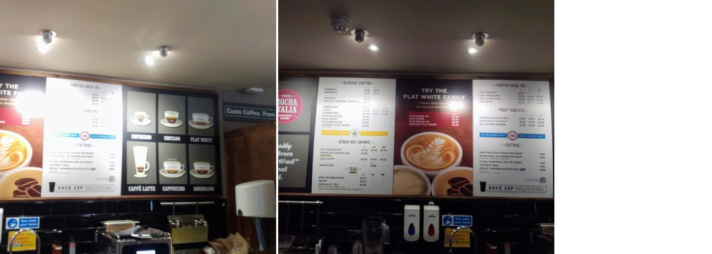 Costa Coffee Hornchurch 2 Menu