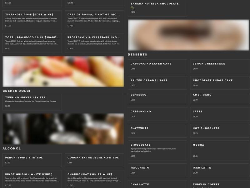 Chicco Di Caffe Menu