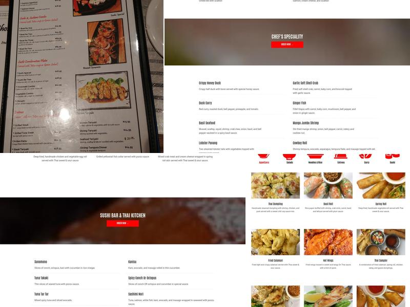 SriThai: Thai Kitchen & Sushi Bar Menu