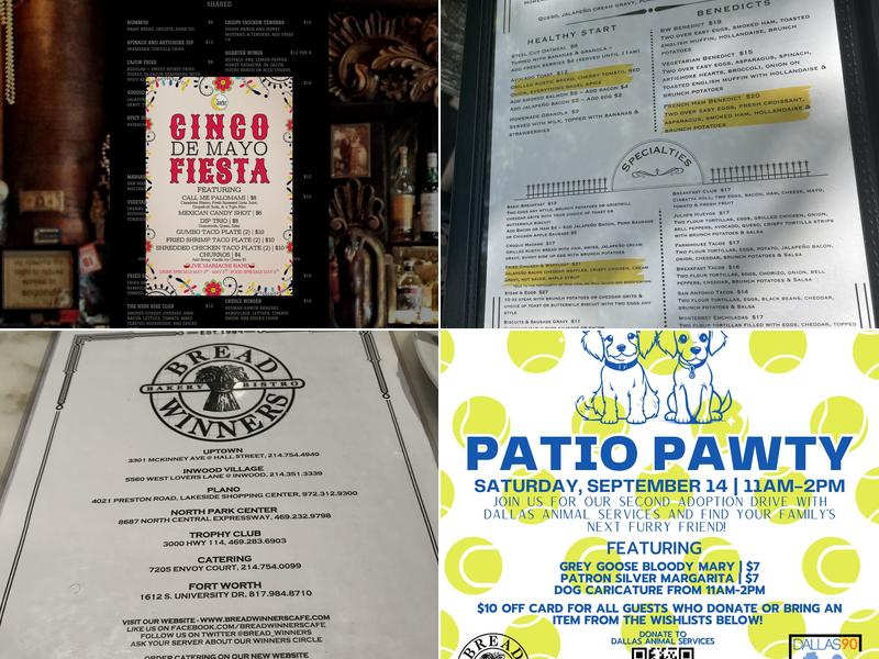 Bread Winners Cafe & Bakery Menu