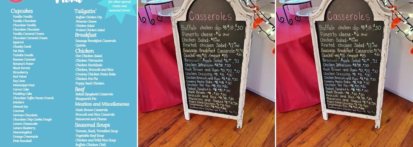 Doodle's Cupcake Bakery Menu