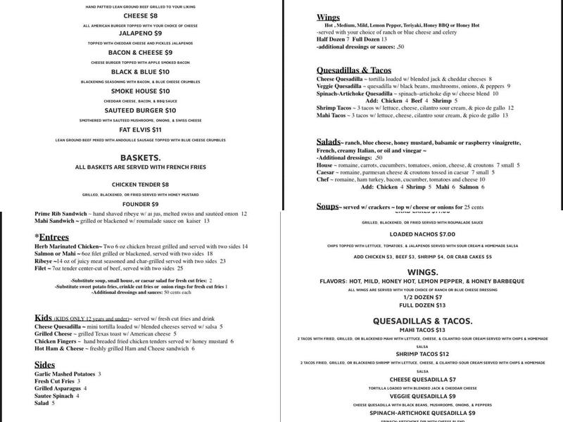 The Velvet Elvis Grill and Tap Menu