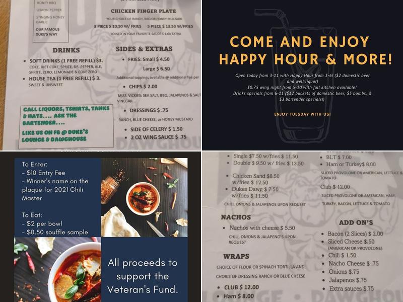 Duke's Lounge & Dawg House Menu