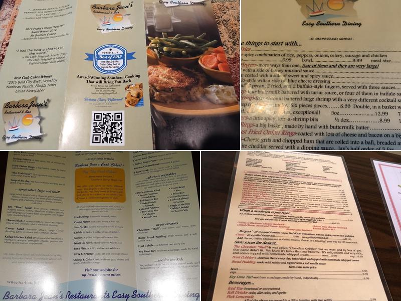 Barbara Jean's Menu