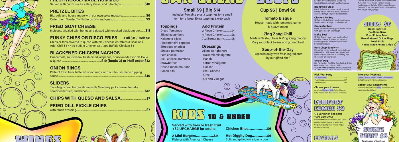 Tipsy McSways Menu