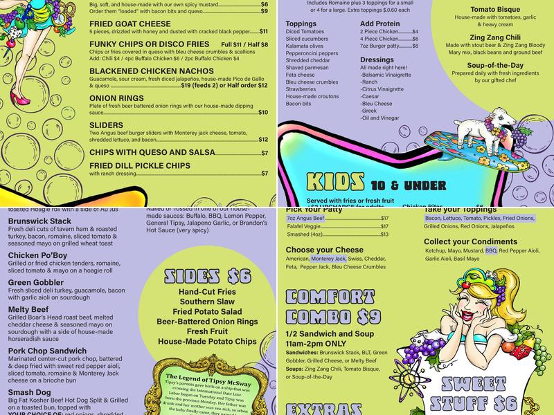 Tipsy McSways Menu