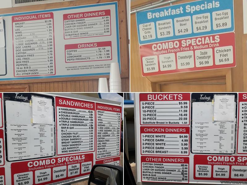 Carter's Fried Chicken Menu