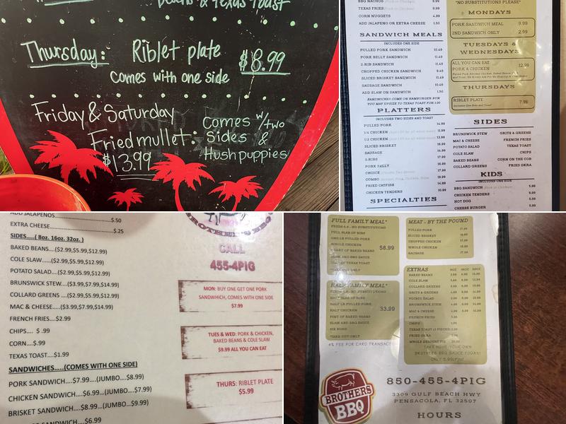 Brother's BBQ Menu