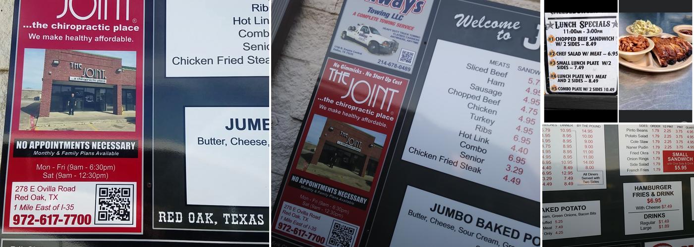 Junior's Barbeque Menu