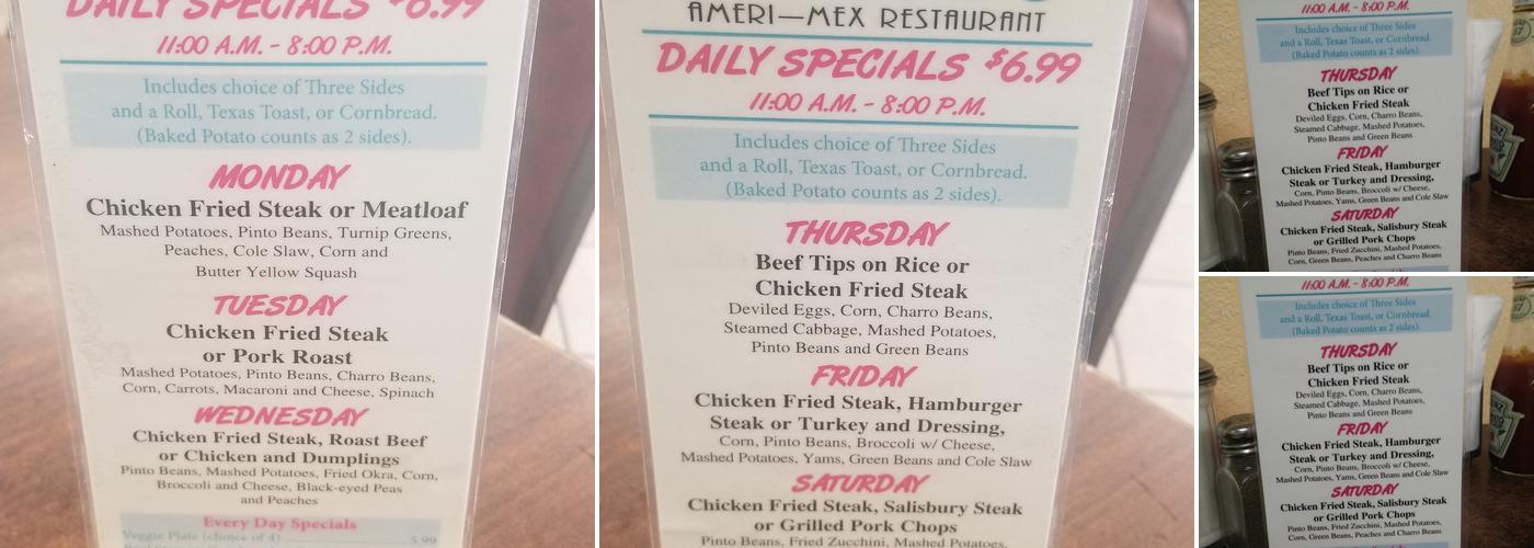 Cancuns of Red Oak Menu