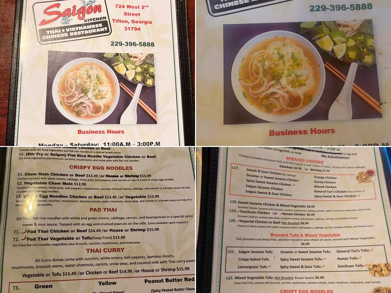 Saigon Kitchen Tifton Menu