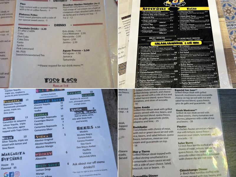 Taco Loco Menu