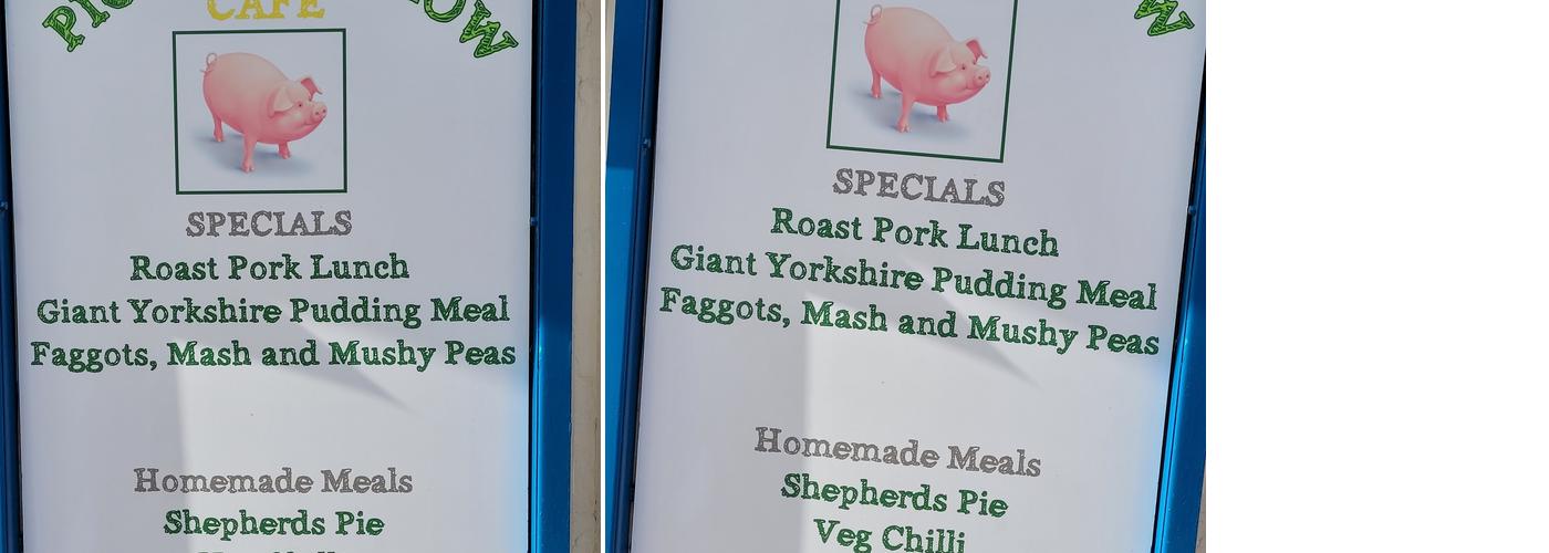 Piggys Hollow Cafe Menu