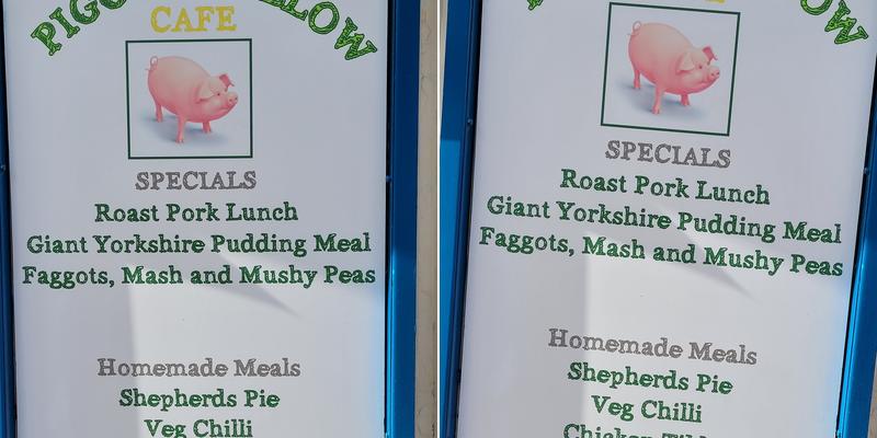 Piggys Hollow Cafe Menu