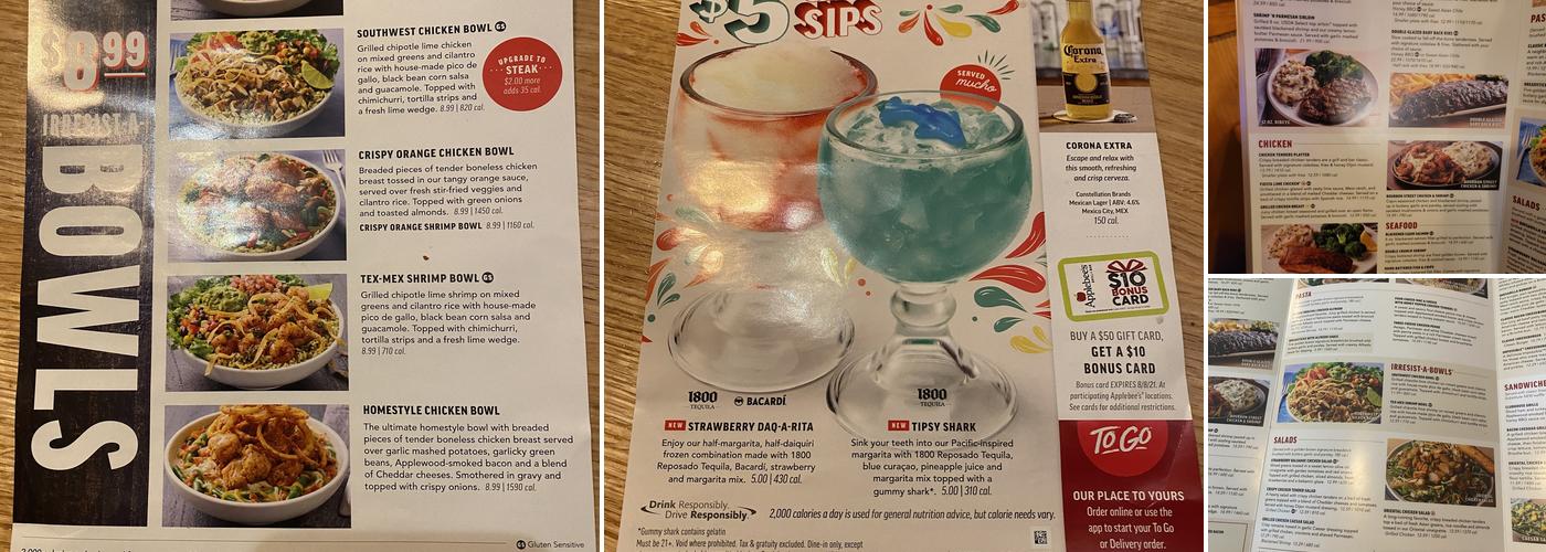 Applebee's Grill + Bar Menu
