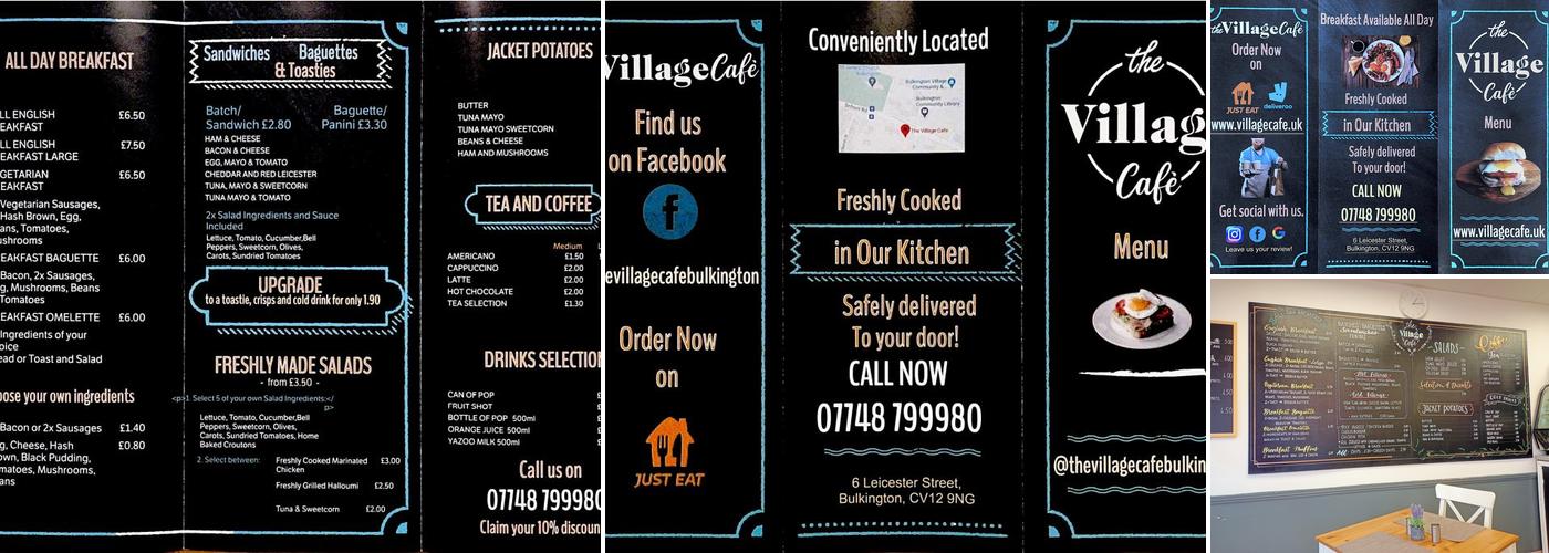 The Village Cafe Bulkington Menu