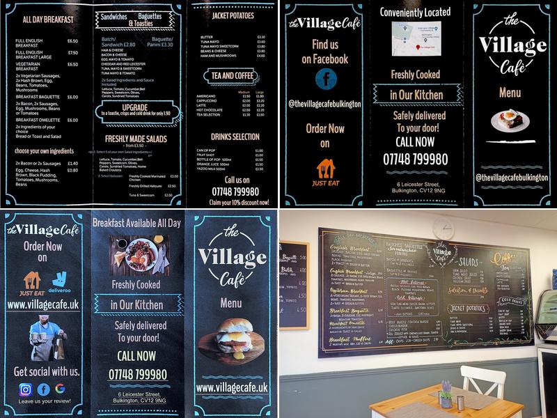 The Village Cafe Bulkington Menu