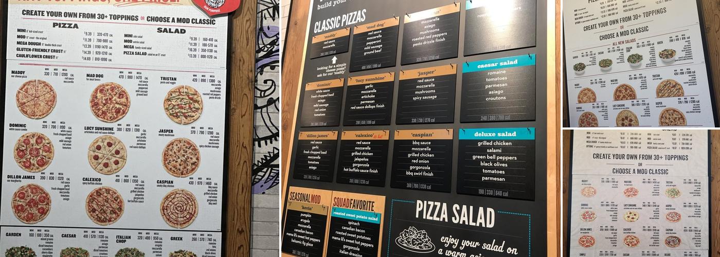 MOD Pizza Menu
