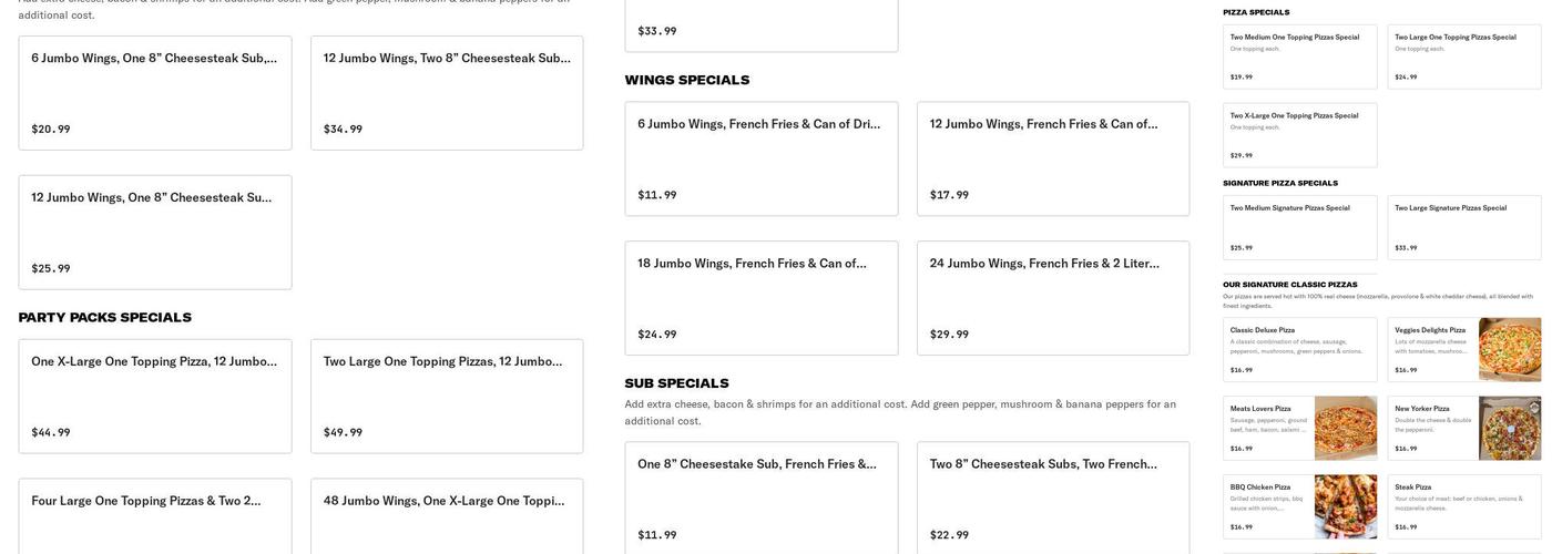 Wings Things N More Menu