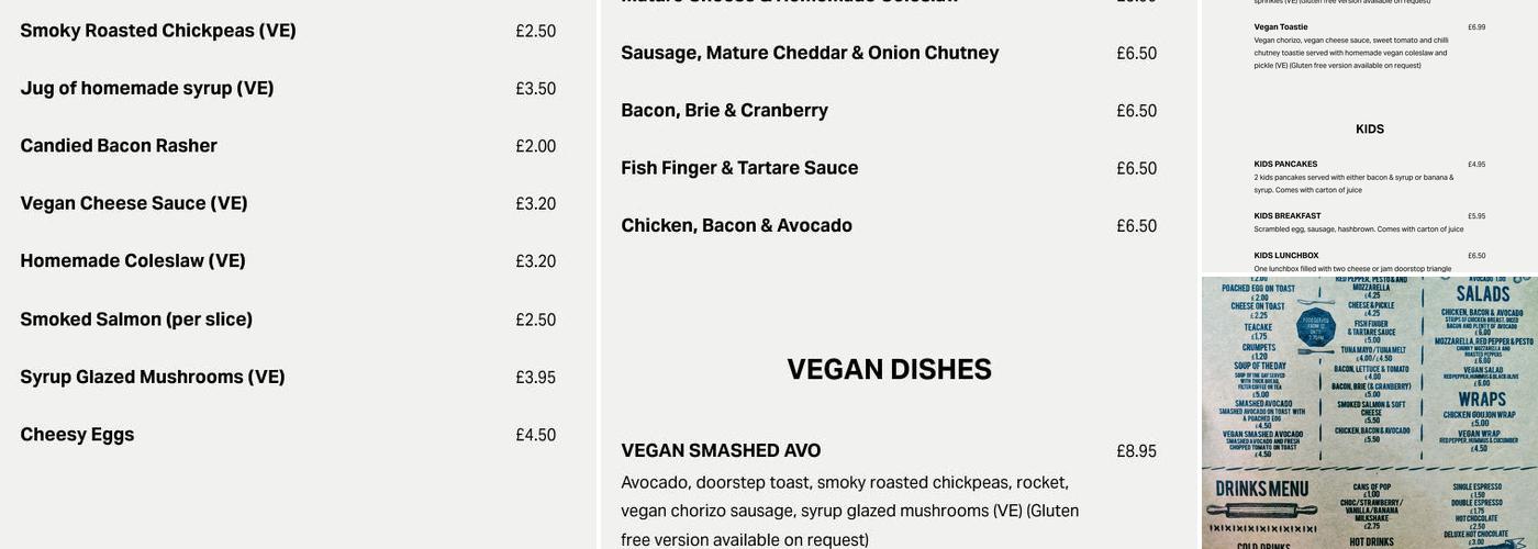 Rhubarb & Mustard Cafe Menu