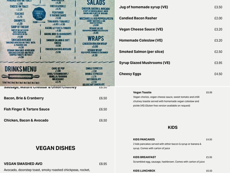 Rhubarb & Mustard Cafe Menu